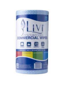 Livi Wipes x 1 Commercial Blue 90 Pack x 1